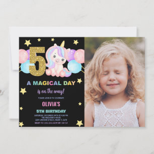 5e anniversaire Unicorn Anniversaire Invitations a