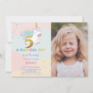5e anniversaire Unicorn Anniversaire Invitations a
