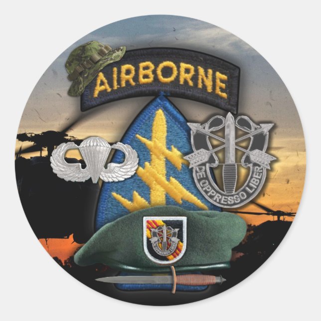 5e forces spéciales Green Berets lrp nam Sticker (Devant)