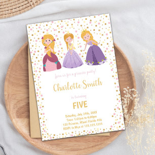 5e Invitations d'anniversaire de la princesse
