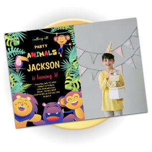 5e Orange Safari Invitations d'anniversaire avec p