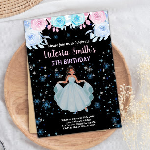 5e Purple Floral Princess Invitations d'anniversai