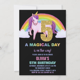 5e Rainbow Unicorn Birthday Invitations Parties sc