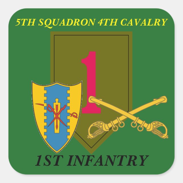 5E SQUADRON 4E CAVALRY 1ER STICKERS D'INFANTERIE (Devant)