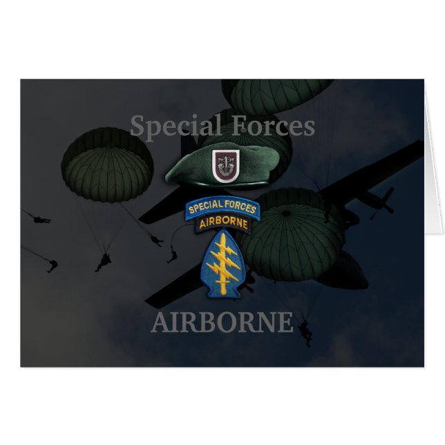 5ème carte de vétérans de bérets verts de forces (Devant Horizontal)