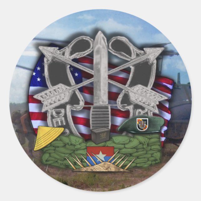 5ème forces spéciales Green Berets vietnam Sticker (Devant)