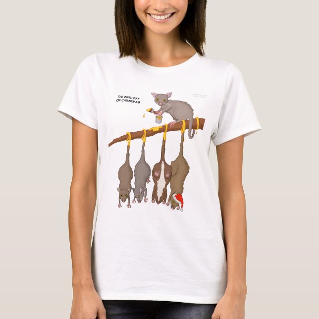 5ème Jour de T-shirt de Noël (5 anneaux d'or) (Devant)