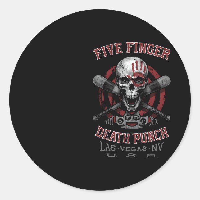 5Fdp Baseball Skull Classic Round Sticker (Front)