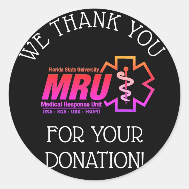 5K/événement don merci autocollants (Devant)