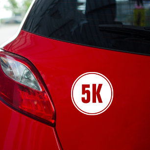 5k marathon classic round sticker