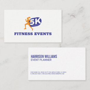 5K Marathon Running   Fitness Events Business Card