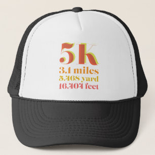 5K Race Running Distance Bold Text Trucker Hat