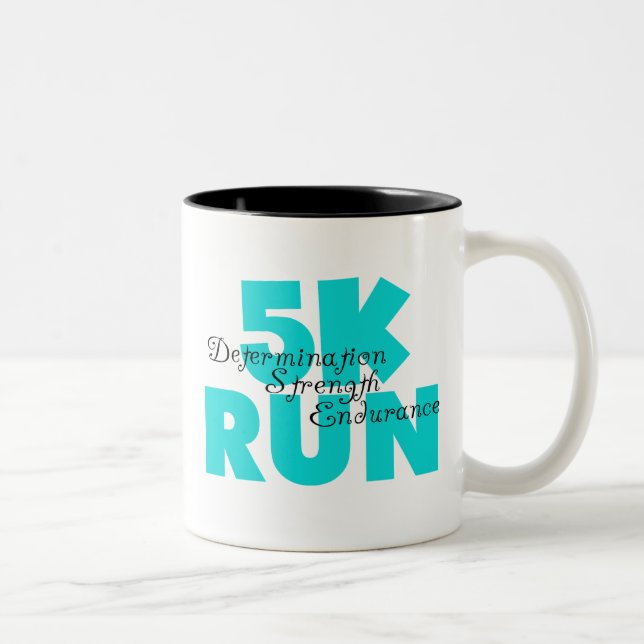 5K Run Aqua Sports Running Two-Tone Coffee Mug (Right)