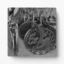 5K Run Medals B&W photo