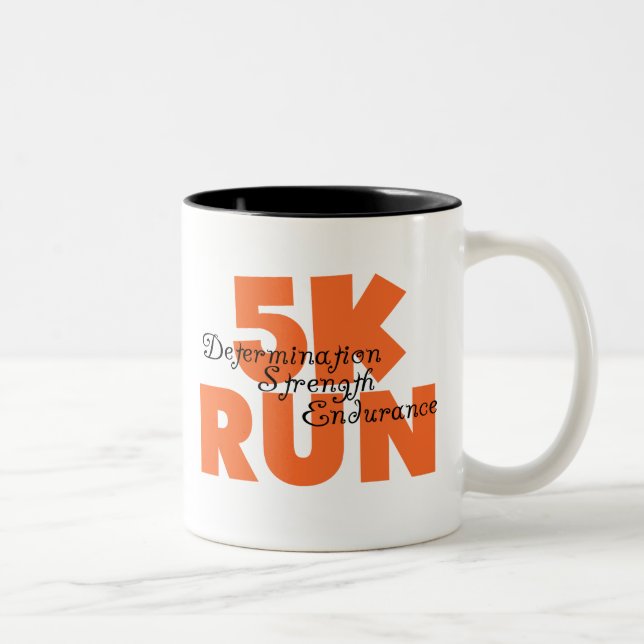 5K Run Orange Two-Tone Coffee Mug (Right)