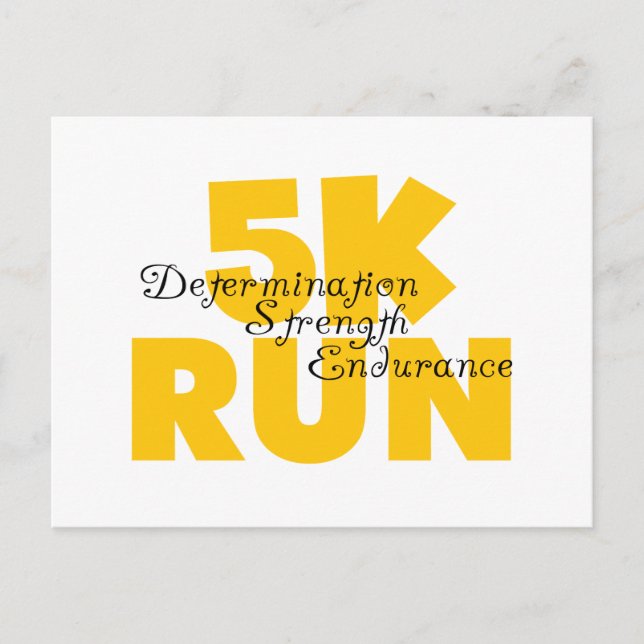 5K Run Yellow Postcard (Front)