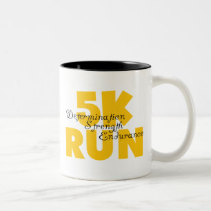 5K Run Yellow Two-Tone Coffee Mug