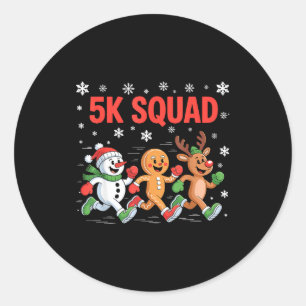 5k Squad Shirt Funny Christmas Running Team  Classic Round Sticker