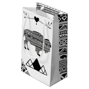 5lx3wx8.5h Petit sac cadeau Boho Buffalo Tribal Pa