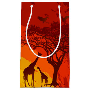 5lx3wx8.5h Petit sac cadeau Safari Africain Giraff