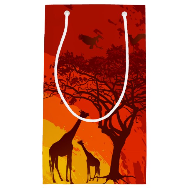 5lx3wx8.5h Petit sac cadeau Safari Africain Giraff (Devant)