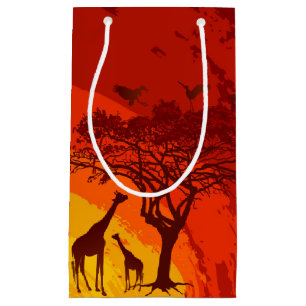 5lx3wx8.5h Petit sac cadeau Safari Africain Giraff