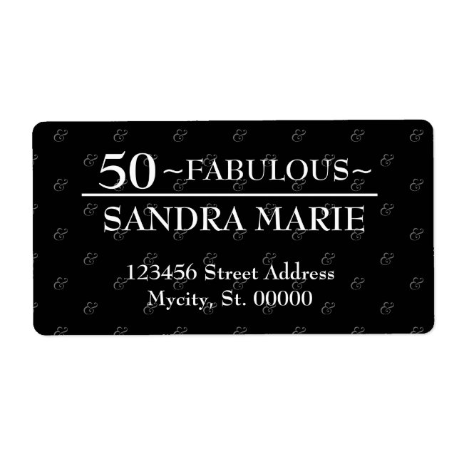 5O and Fabulous black and White modern Birthday (Front)