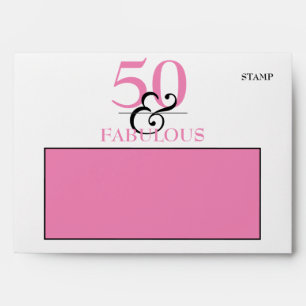 5O and Fabulous Elegant Modern Birthday Envelope