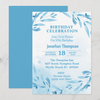 5OTH Birthday  Party Celebration   Invitation