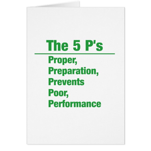 5p's - Approprié, préparation, empêche, des (Devant)