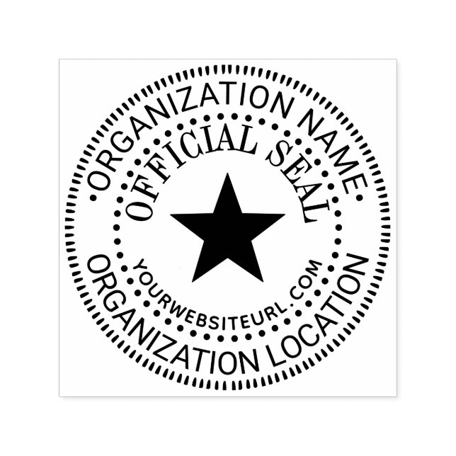 5Pt Star Generic Custom Official Seal Name Loc URL Self-inking Stamp (Design)