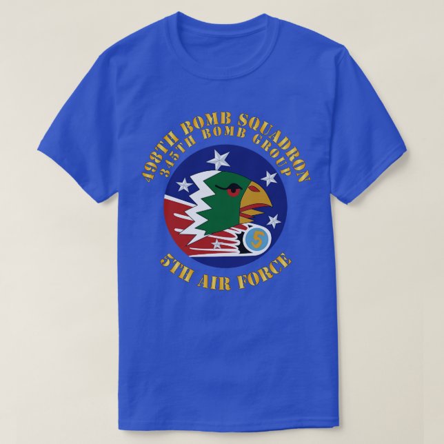 5th AF 345th BG 498th Bomb Squadron X T-Shirt (Design Front)