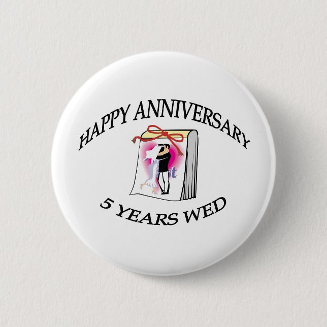 5th. ANNIVERSARY 2 Inch Round Button (Front)