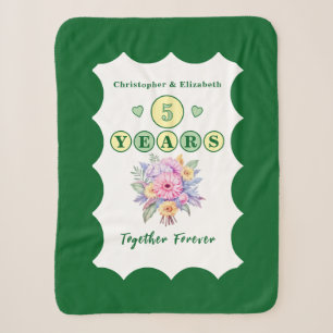 5th anniversary flowers forever green sherpa blanket