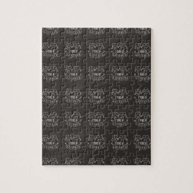 5th Anniversary Gift Chalk Hearts Jigsaw Puzzle (Vertical)