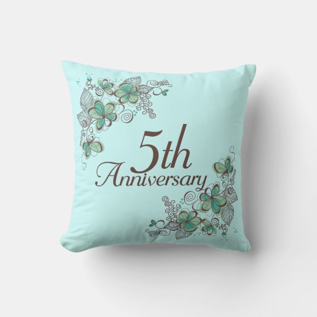 5th Anniversary Gift Throw PIllow (Front)