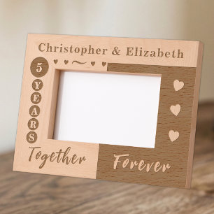 5th anniversary names forever etched frames
