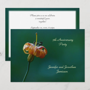 5th Anniversary Party Invitation Yellow Lily