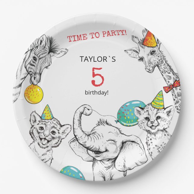 5th Anniversary Party Paper Plate (Front)