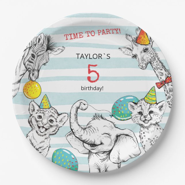 5th Anniversary Party Paper Plate (Front)