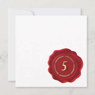5th anniversary red wax seal card