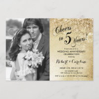 5th Anniversary with Photo - Gold