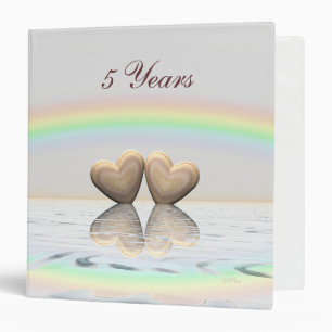 5th Anniversary Wooden Hearts Binder