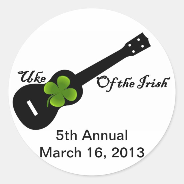 5th annual Uke Of The Irish Classic Round Sticker (Front)