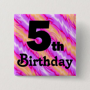 5th Birthday 2 Inch Square Button