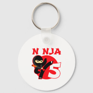 5th Birthday 5 Year Old Kids Party Little Ninja 5  Keychain