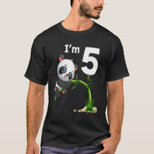 5th Birthday 5 Years Old Party Animal Panda 2 T-Shirt