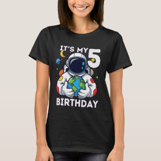 5th Birthday Astronaut Space Lover T-Shirt