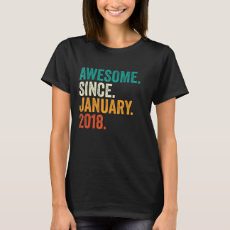 5th Birthday Awesome Since January 2018 5 Years O T-Shirt