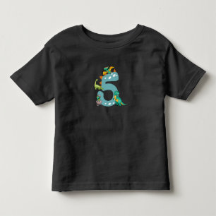 5th birthday boy Dinosaur Trex Dino 5 years old Toddler T-shirt